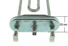 ТЭН (нагреватель) L=250 мм, 2000W, изогнутый без отверстия стиральной машины Gorenje