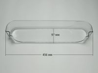 Балкон двери (большой, прозрачный) холодильника Атлант 97х456мм
