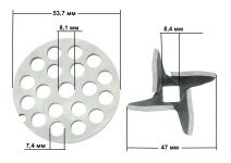 Нож + решетка мясорубки Белвар, Помощница